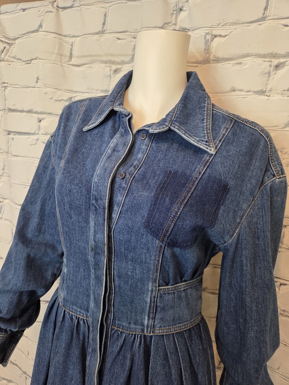 Alexander Mcqueen Denim Mini Shirt Dress - Picture 5 of 10